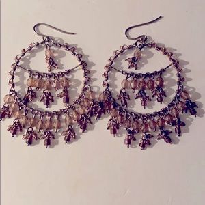 Local artist crystal hang earrings